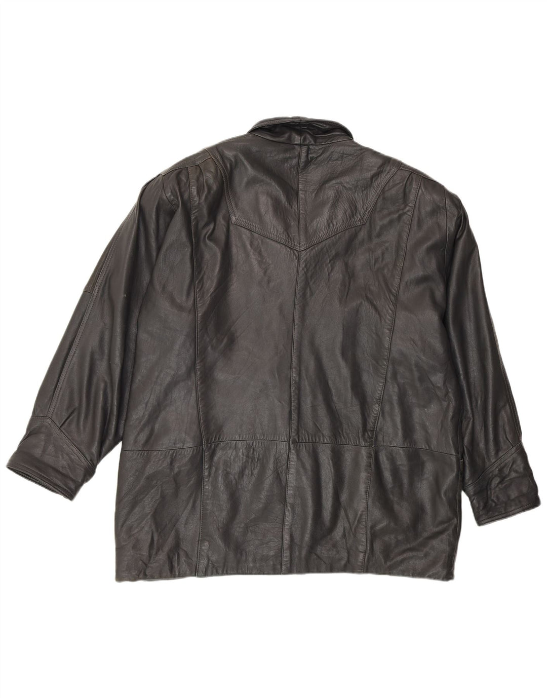 veste en cuir femme vintage EU 48 2XL Noir