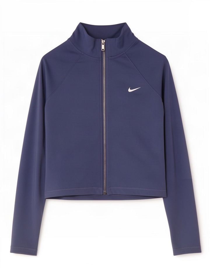Nike Veste de survêtement courte pour femme UK 12 Bleu marine moyen Polyester