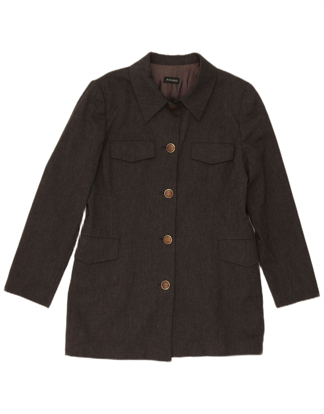 Phard Veste Blazer 5 Boutons Femme UK 16 Grande Laine Grise