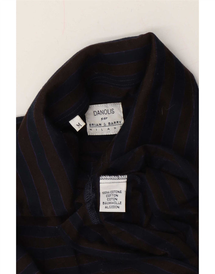 Danolis Chemise Pull Homme Bleu Marine Moyen Rayé Coton