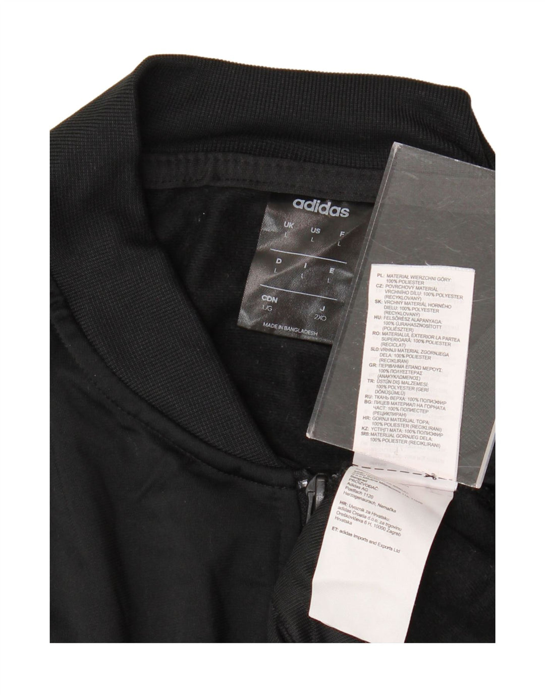 ADIDAS Veste de survêtement pour homme Large Noir Polyester