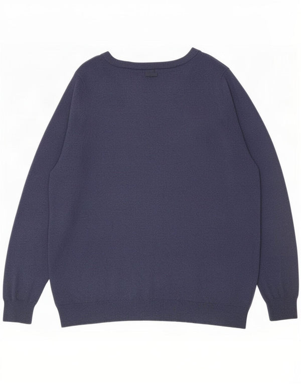 Marks & Spencer Pull graphique à col bateau pour femme UK 20 2XL Bleu marine