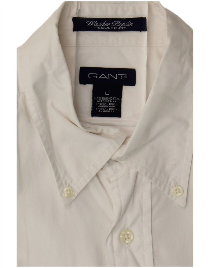 Gant Chemise à manches courtes pour hommes, coupe régulière, grand coton blanc