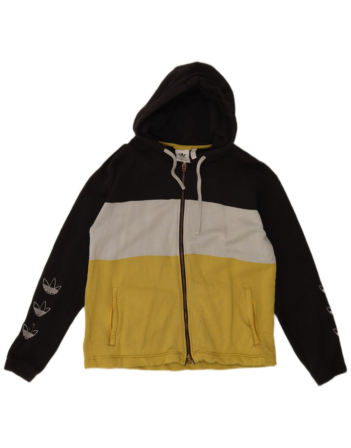 Adidas Pull à capuche zippé graphique pour homme, color block multicolore moyen