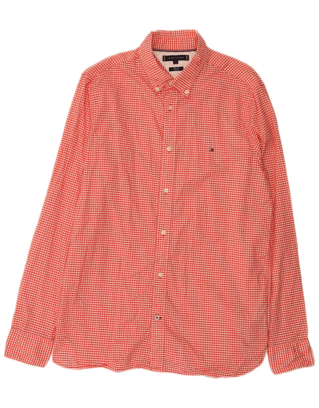 Tommy Hilfiger Chemise Slim Fit pour Homme en Coton Vichy Rouge Large