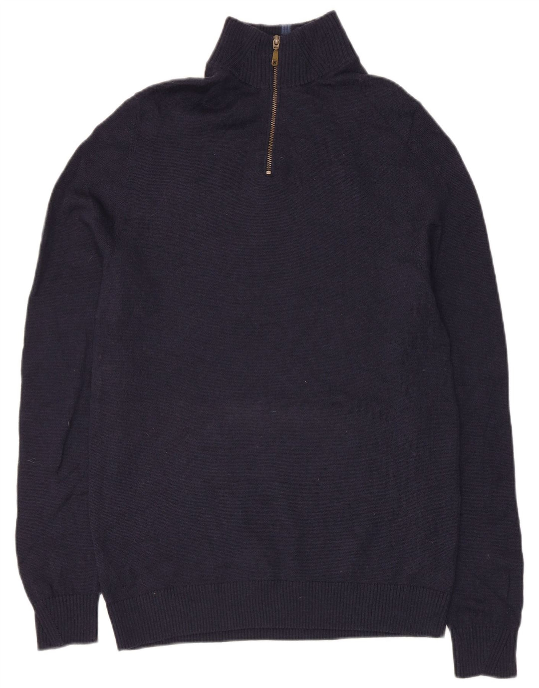 Pull White Stuff Zip Neck Homme Bleu Marine Moyen Laine Mérinos