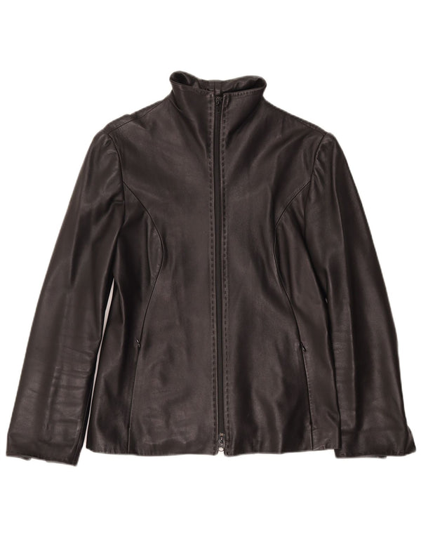 MARCO DEL FORTE Veste en Cuir Femme IT 42 Cuir Noir Moyen