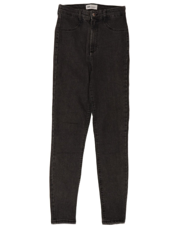 Zara Jean skinny taille haute pour femme EU 36 XS W26 L28 Gris Coton