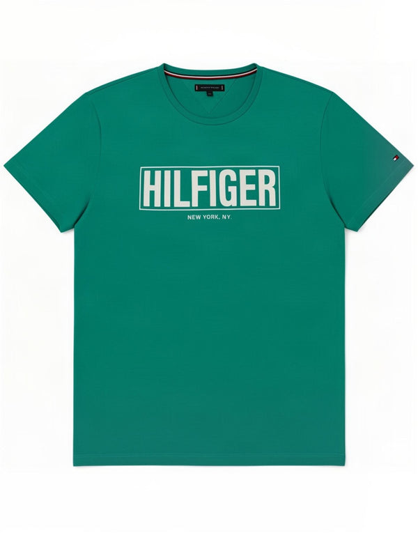 Tommy Hilfiger T-shirt graphique pour homme 2XL en coton turquoise