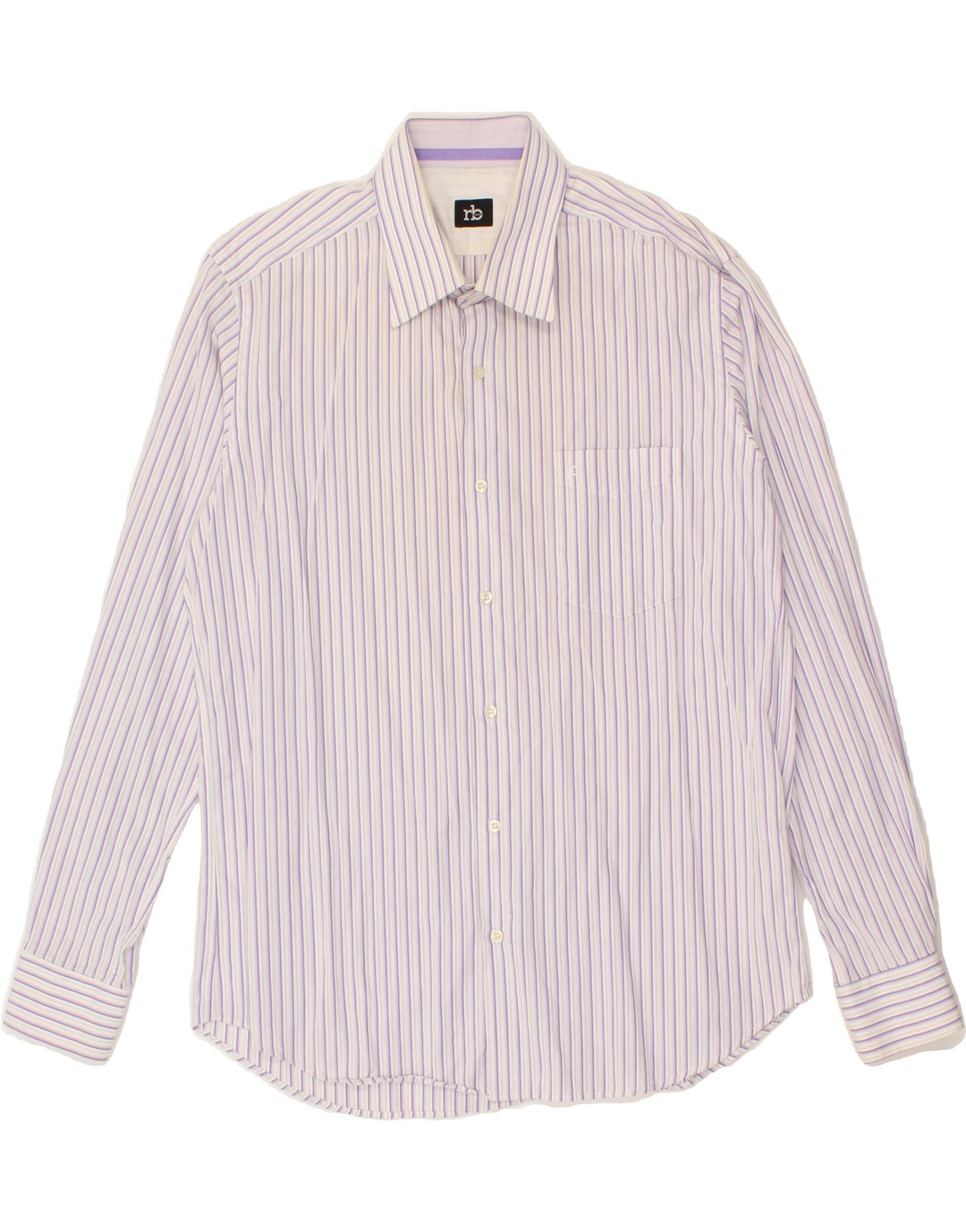 ROCCOBAROCCO Mens Shirt Size 17 43 XL Purple Striped Vintage Roccobarocco and Second-Hand Roccobarocco from Messina Hembry 