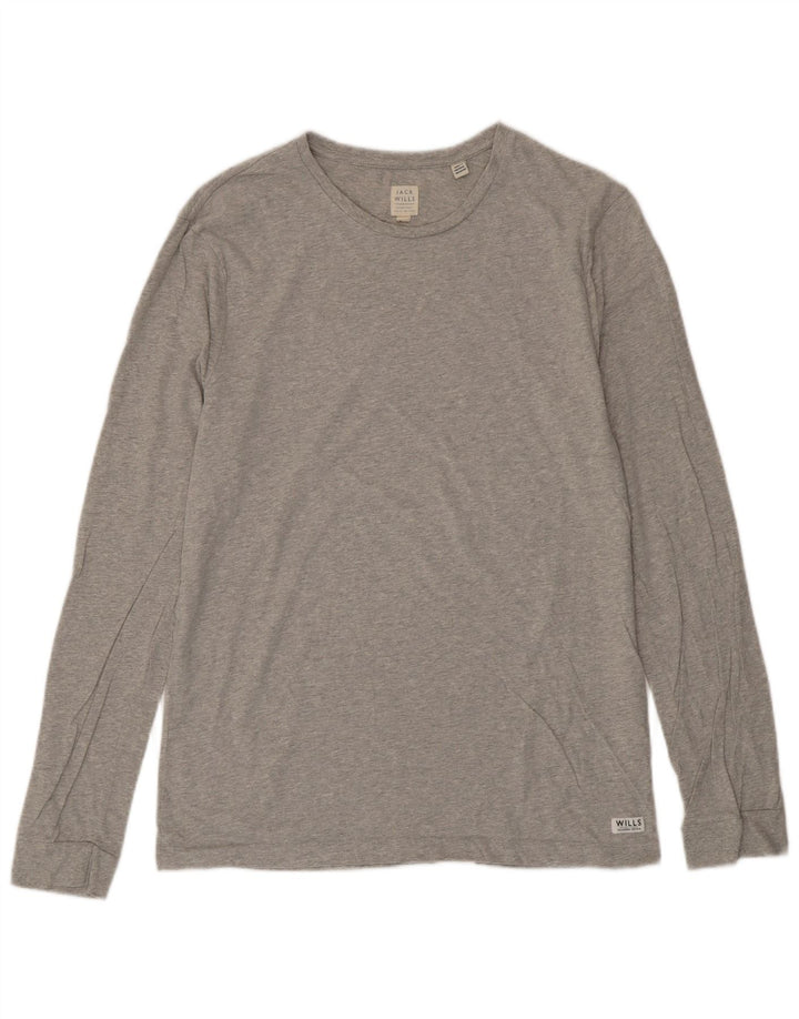 JACK WILLS Haut à Manches Longues Homme Gris Moyen Coton