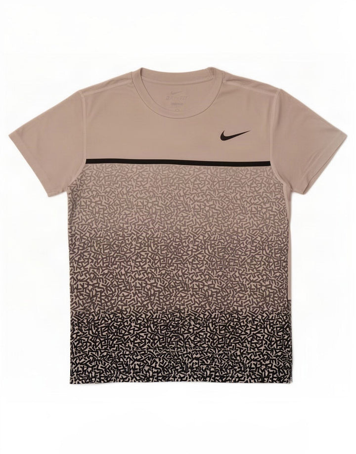 Nike Homme Dri Fit Graphic T-Shirt Haut Gris Moyen Géométrique Polyester
