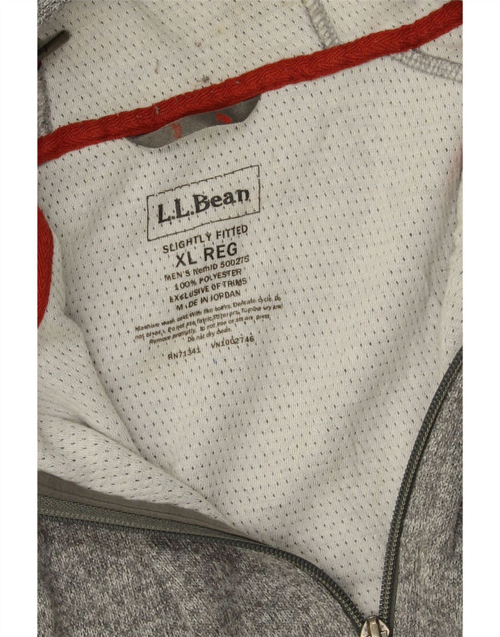 L.L.Bean Pull à capuche zippé pour homme XL Gris Polyester