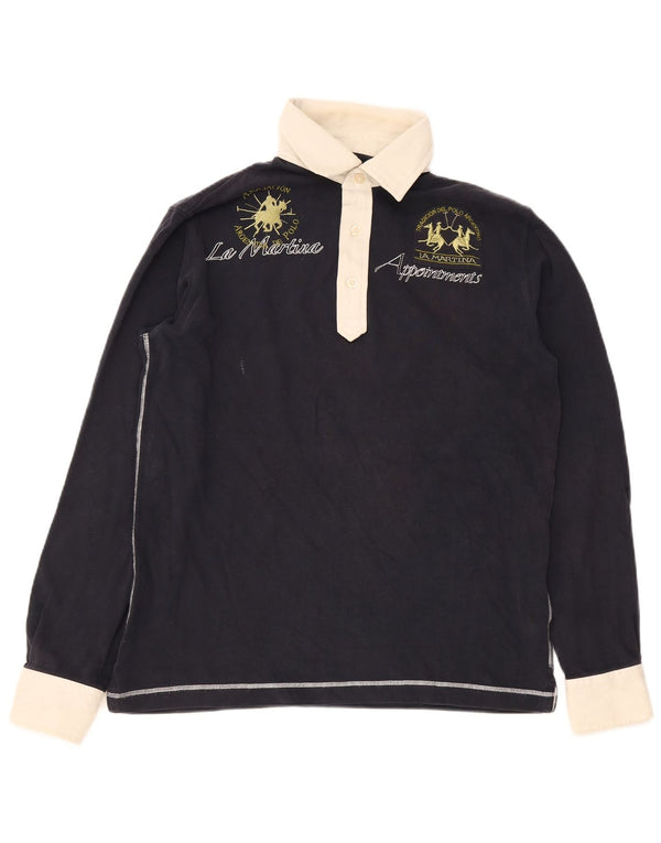 La Martina Polo de Rugby Graphique Homme XL Bleu Marine Colorblock