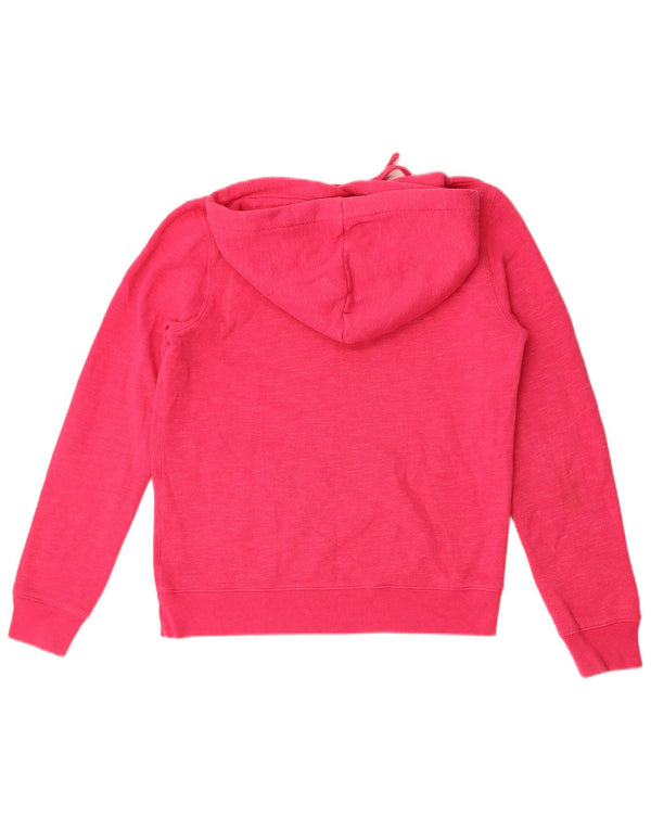 Jack Wills Womens Graphic Hoodie Jumper UK 12 Medium Pink Cotton