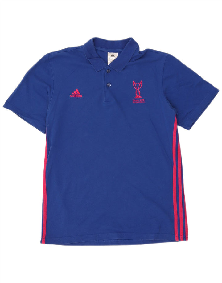 Adidas Polo Graphique Homme Bleu Moyen Coton
