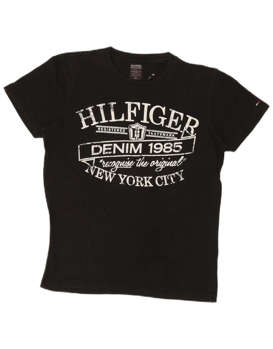 TOMMY HILFIGER T-Shirt Graphique Homme Petit Noir Coton