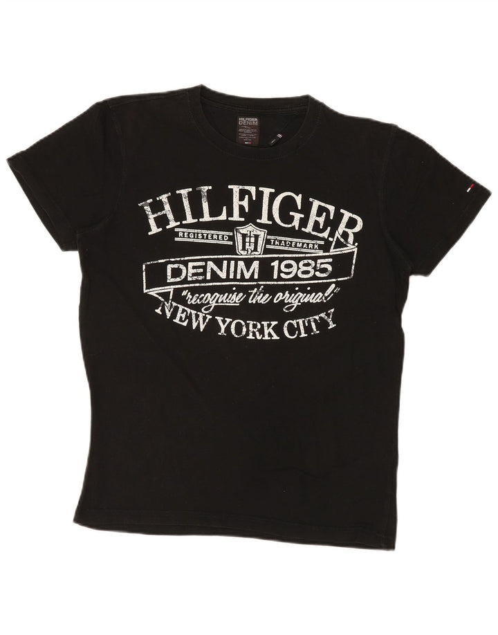 TOMMY HILFIGER T-Shirt Graphique Homme Petit Noir Coton
