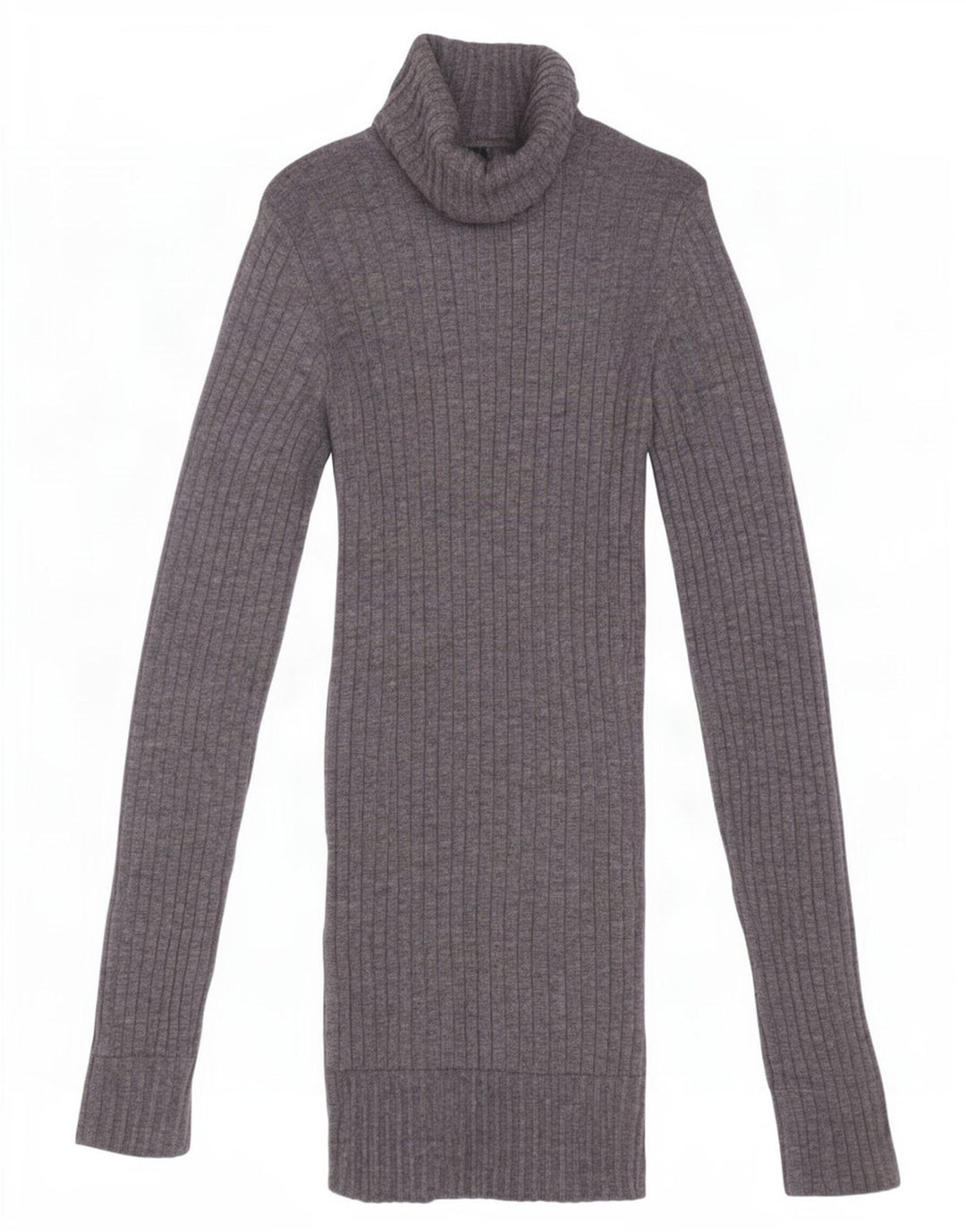 Zara Femme Pull Col Roulé Pull UK 8 Petite Laine Grise