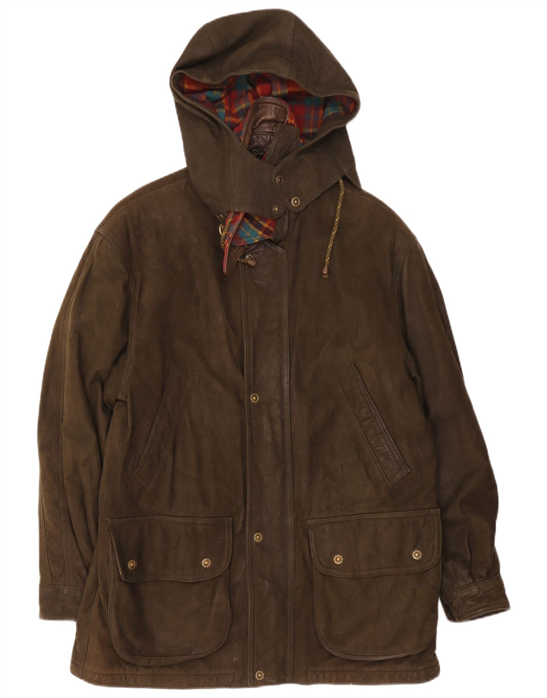 Conrad Manteau coupe-vent à capuche en cuir pour homme IT 52 XL Kaki