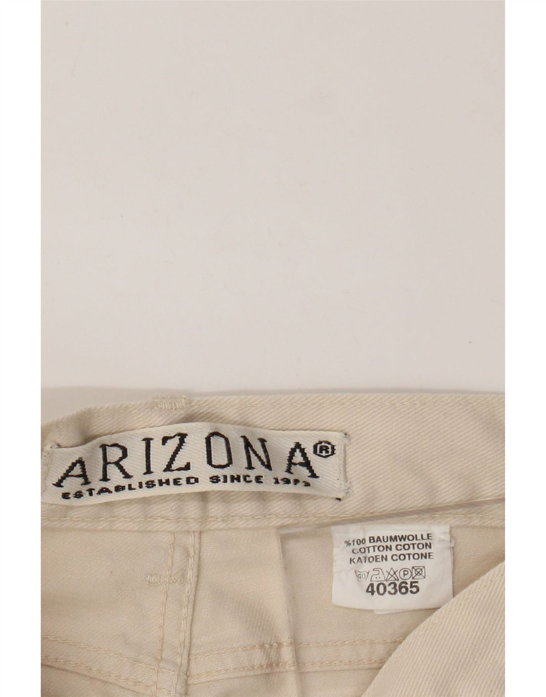 ARIZONA Pantalon décontracté taille haute fuselé pour femme W28 L28 Coton beige