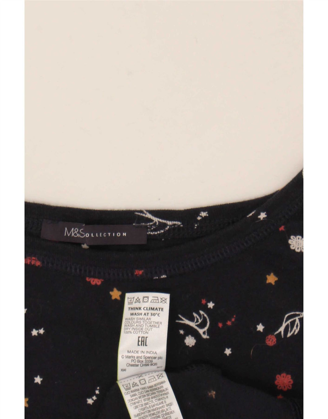 Marks & Spencer Haut à motif abstrait pour femme Manches 3/4 UK 20 2XL Bleu marine