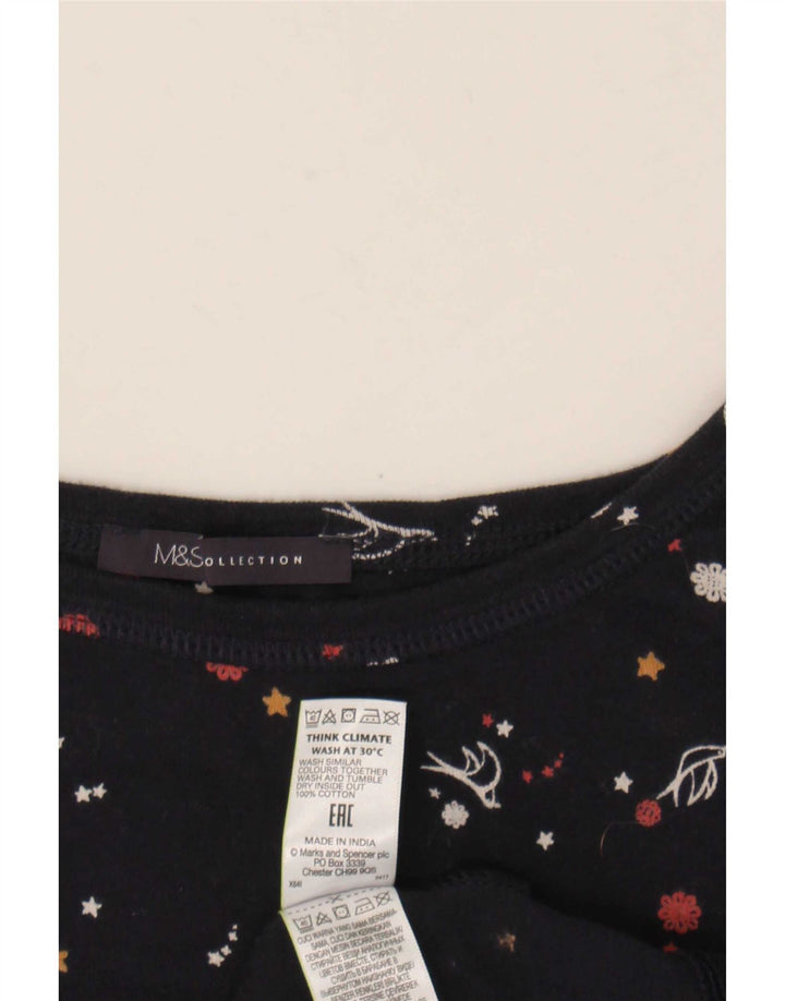 Marks & Spencer Haut à motif abstrait pour femme Manches 3/4 UK 20 2XL Bleu marine