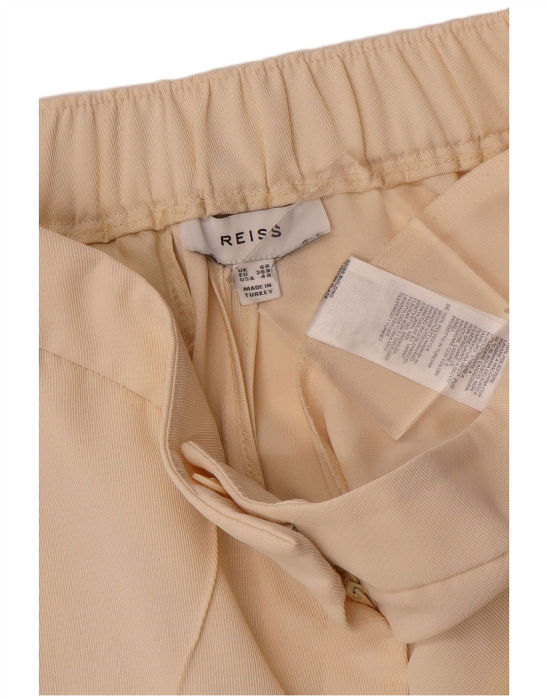 REISS Pantalon Chino Droit Femme UK 8 Small W30 L30 Beige Polyester