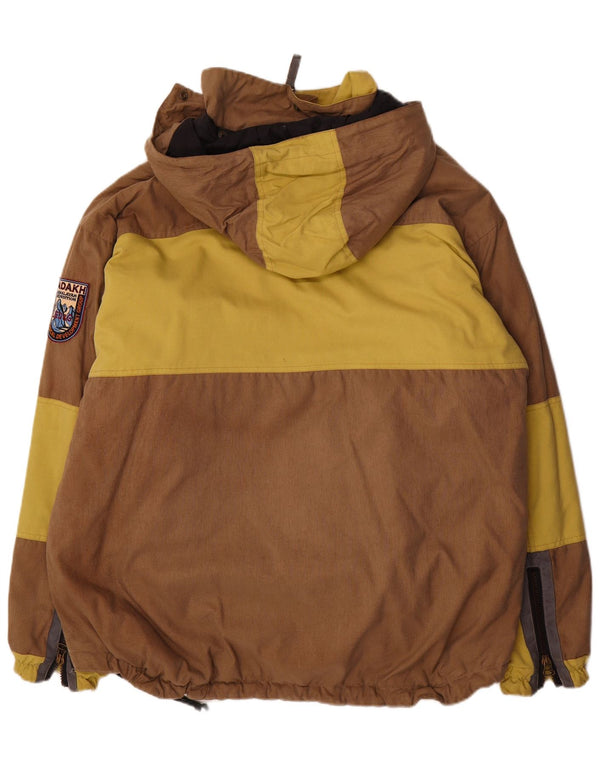 Ladakh Veste de ski anorak à capuche pour homme IT 54 2XL Marron Colorblock Nylon