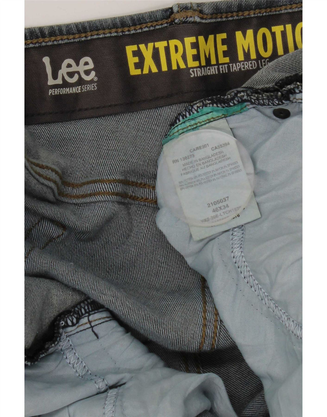 Lee Jean Droit Extreme Motion W46 L34 Homme Bleu Coton