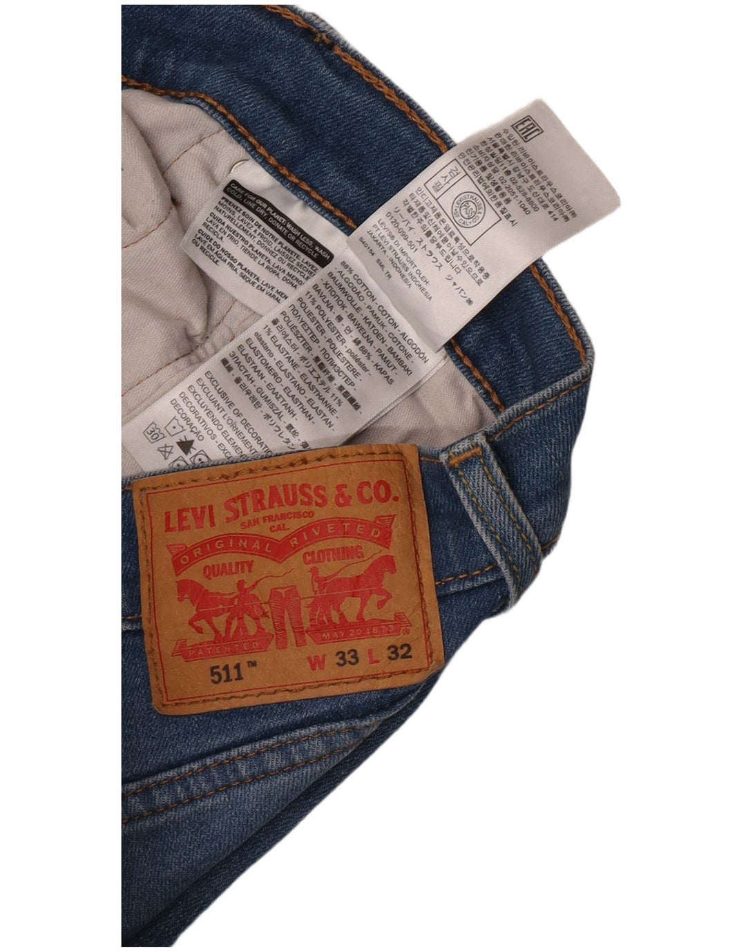 Levi's Jean Slim 511 Homme Bleu W33 L32 Coton
