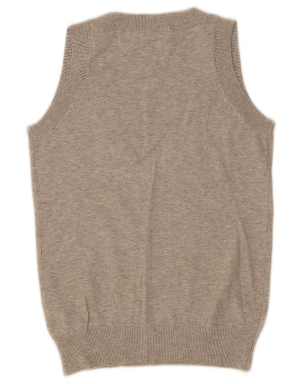 Zara Womens Vest Tank Top UK 8 Small Gris Moucheté Coton
