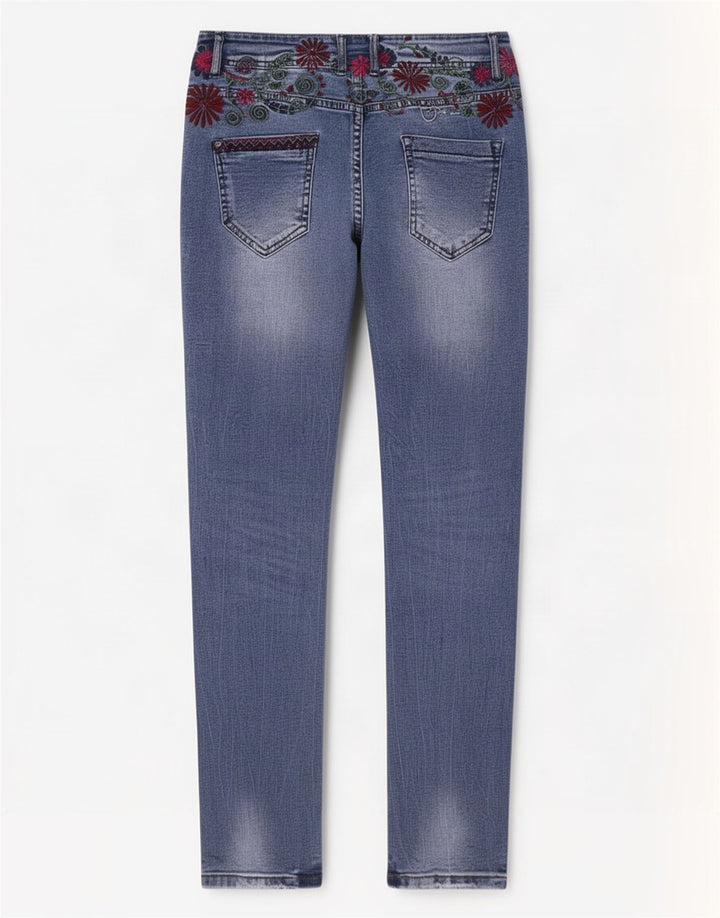 Desigual Jean Slim Femme W26 L29 Bleu Polyester