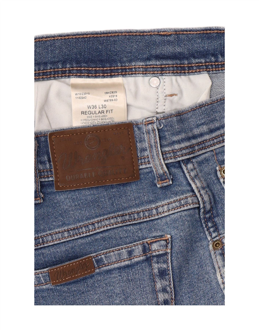 WRANGLER Jean droit homme W36 L30 bleu coton