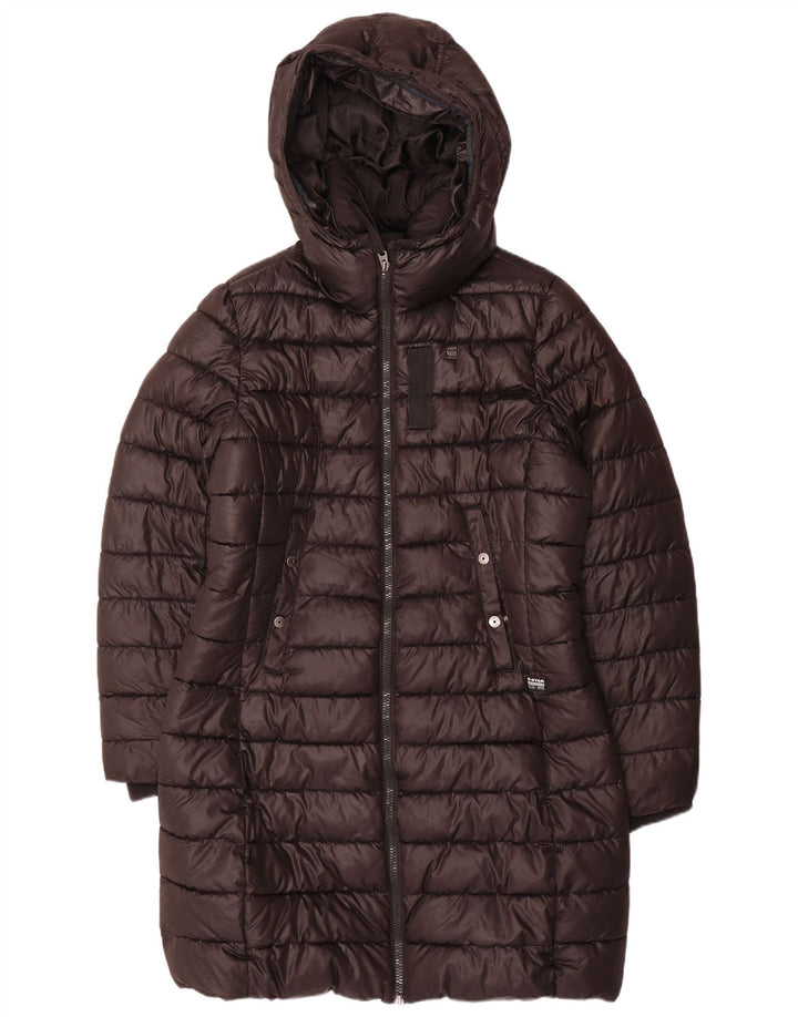 G-STAR Manteau rembourré à capuche pour femme UK 16 Large Noir Polyester
