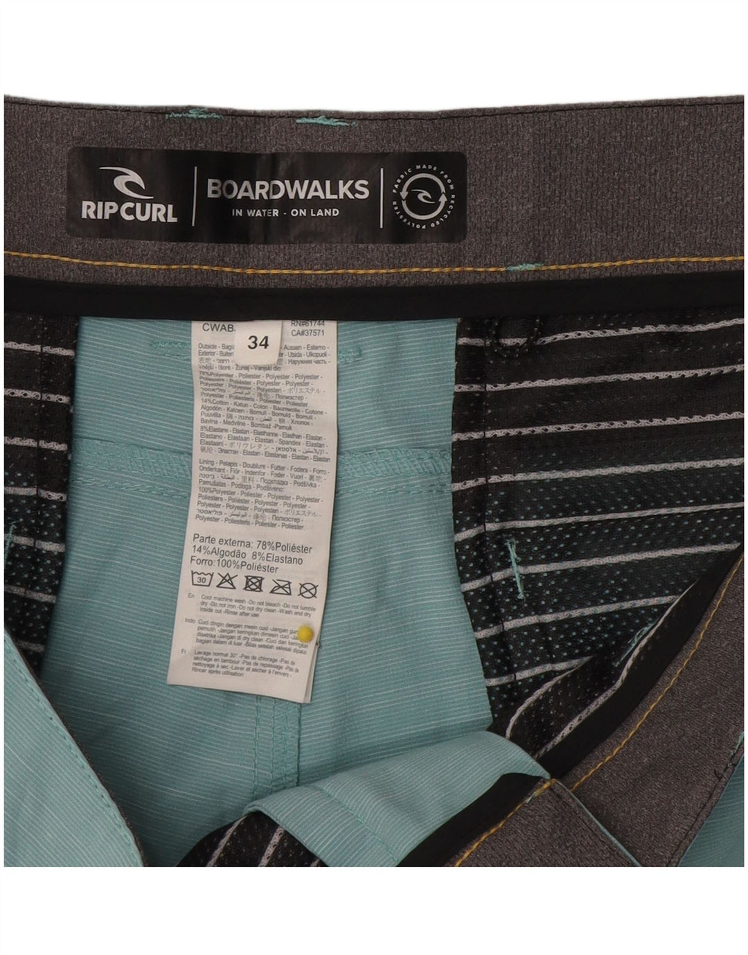 Rip Curl Short Chino Homme W34 Grand Bleu Moucheté Polyester