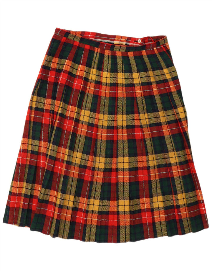 jupe portefeuille géométrique femme vintage IT 44 Medium W29 Plaid multicolore