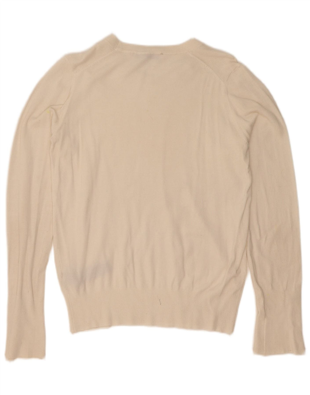 Zara Femme Pull Col Bateau UK 12 Medium Blanc Viscose