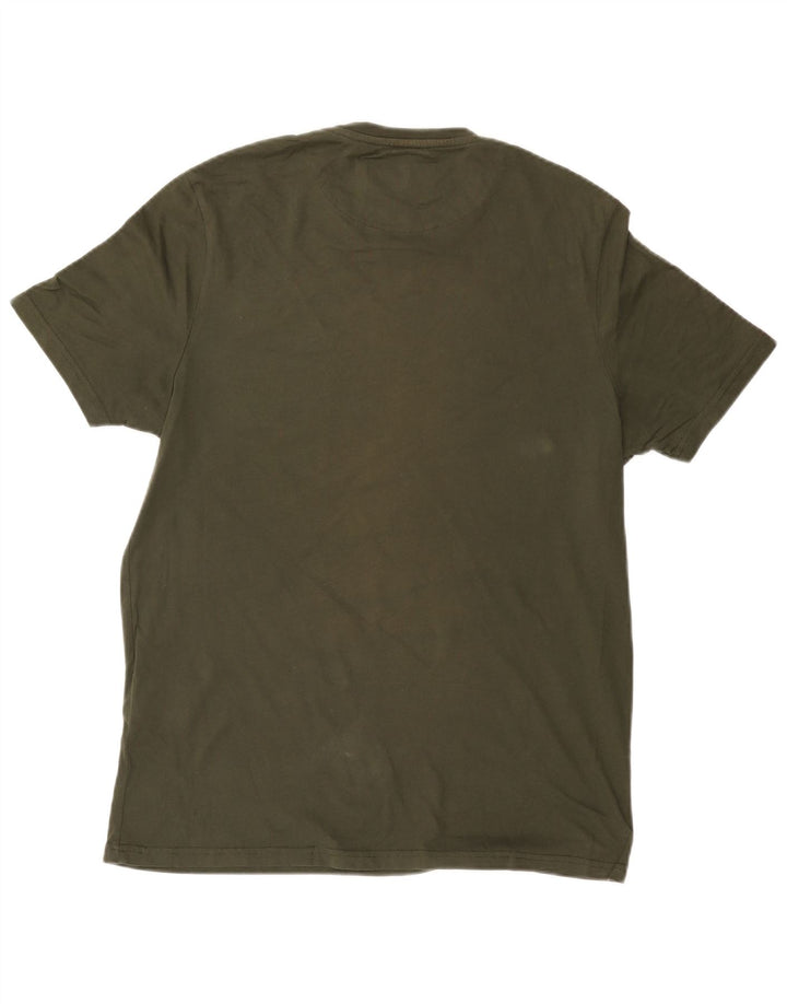 LYLE & SCOTT T-Shirt Homme Haut Large Kaki Colourblock Coton
