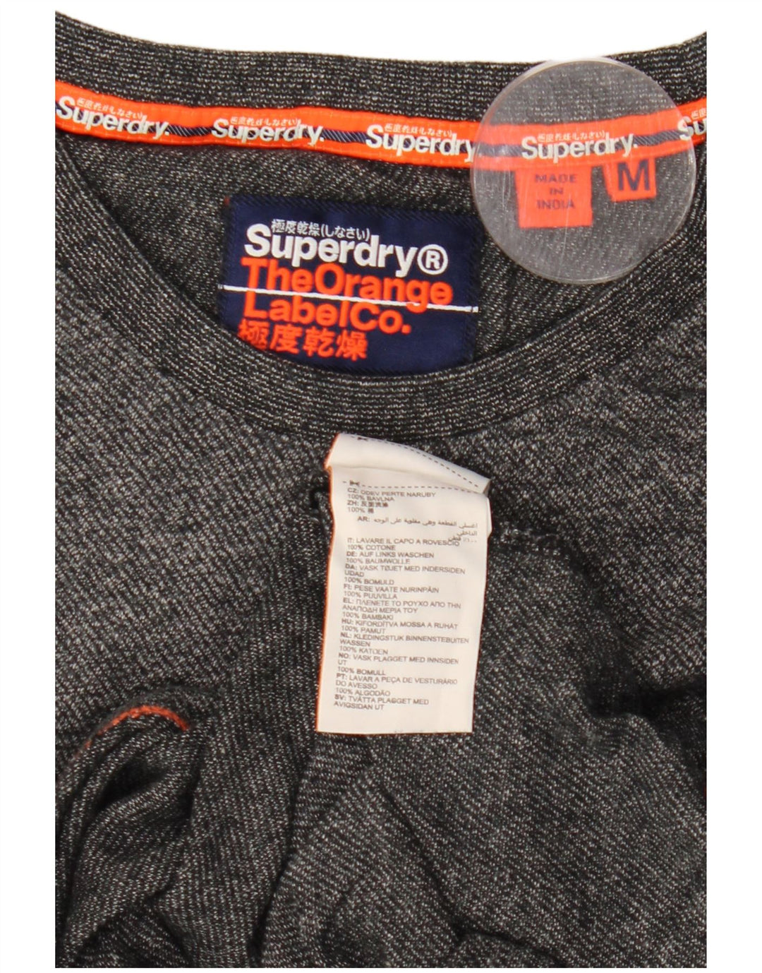 Superdry T-Shirt Homme Gris Moyen Moucheté Coton