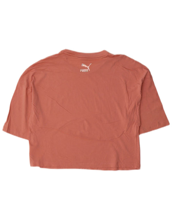 Puma T-shirt court surdimensionné pour femme UK 6 XS Rose Coton