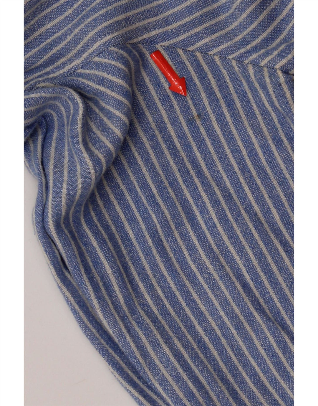 Crew Clothing Chemise homme en lin bleu moyen à fines rayures