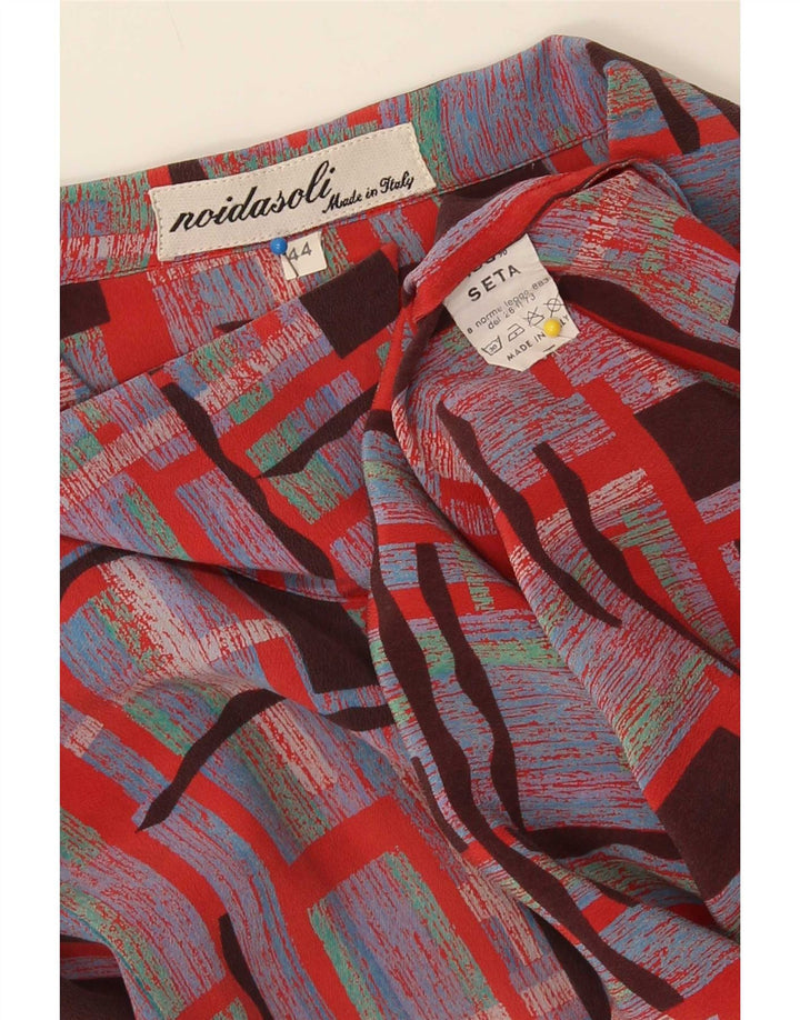 vintage Femme Chemise Oversize Blouse IT 44 Moyen Multicolore Géométrique