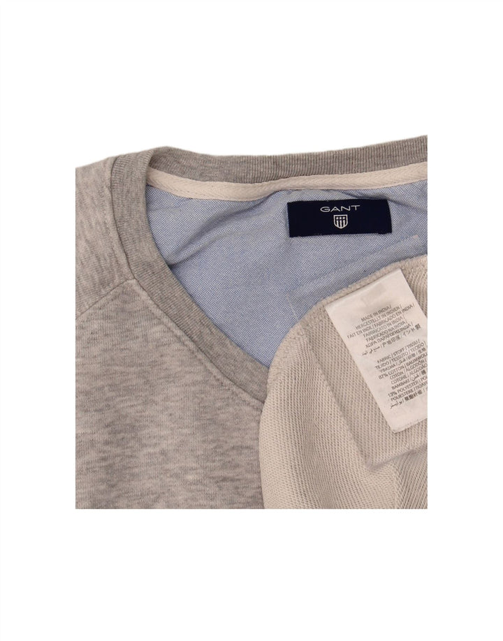 GANT Womens Graphic Sweatshirt Jumper UK 16 Large Grey Cotton
