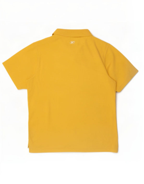 Reebok Polo Graphique Homme Large Jaune Coton