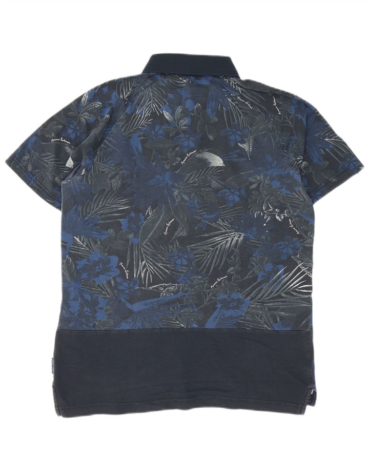 Armani Exchange Polo Homme Bleu Moyen Floral Coton