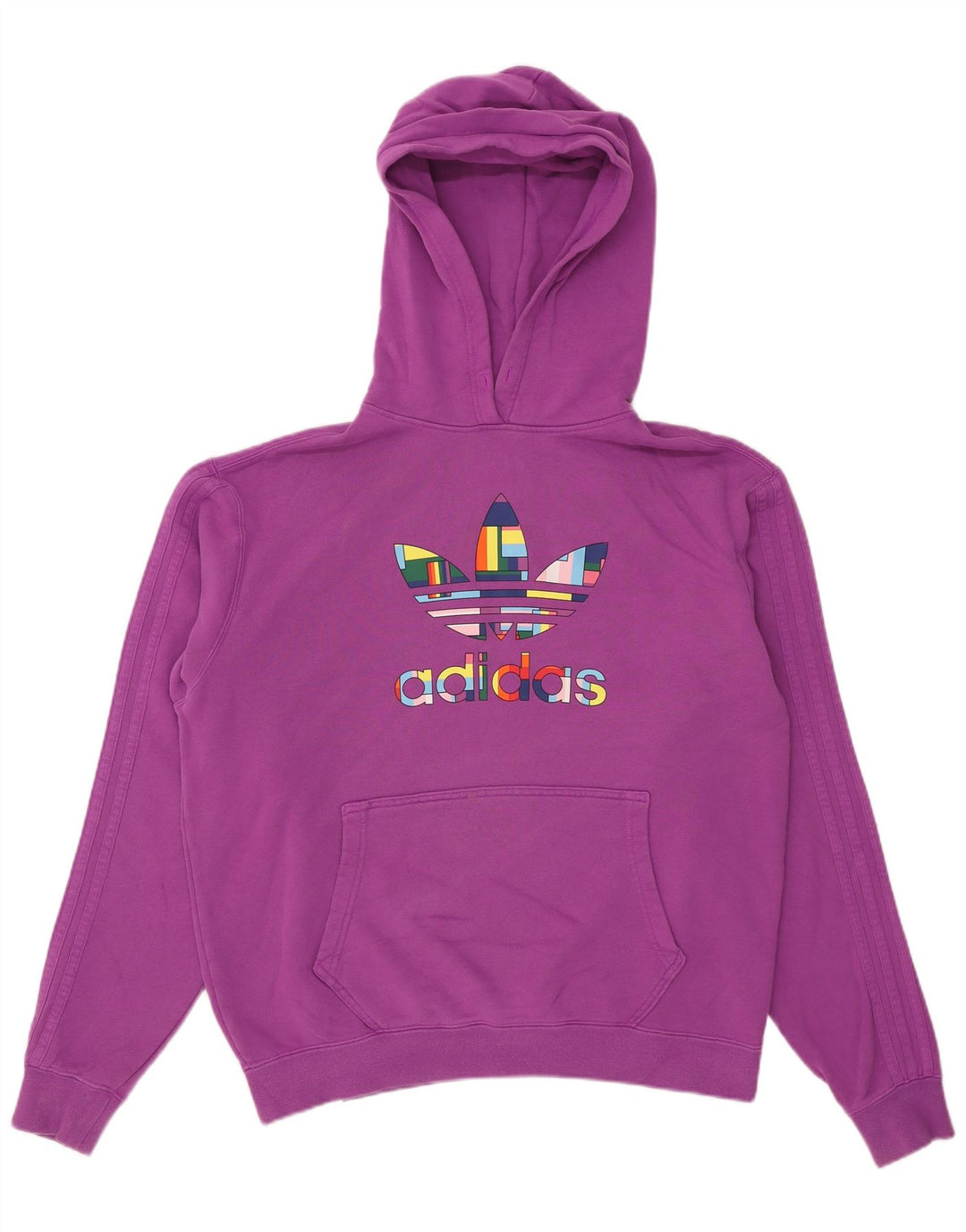 Adidas Pull à capuche graphique surdimensionné pour homme en coton violet moyen