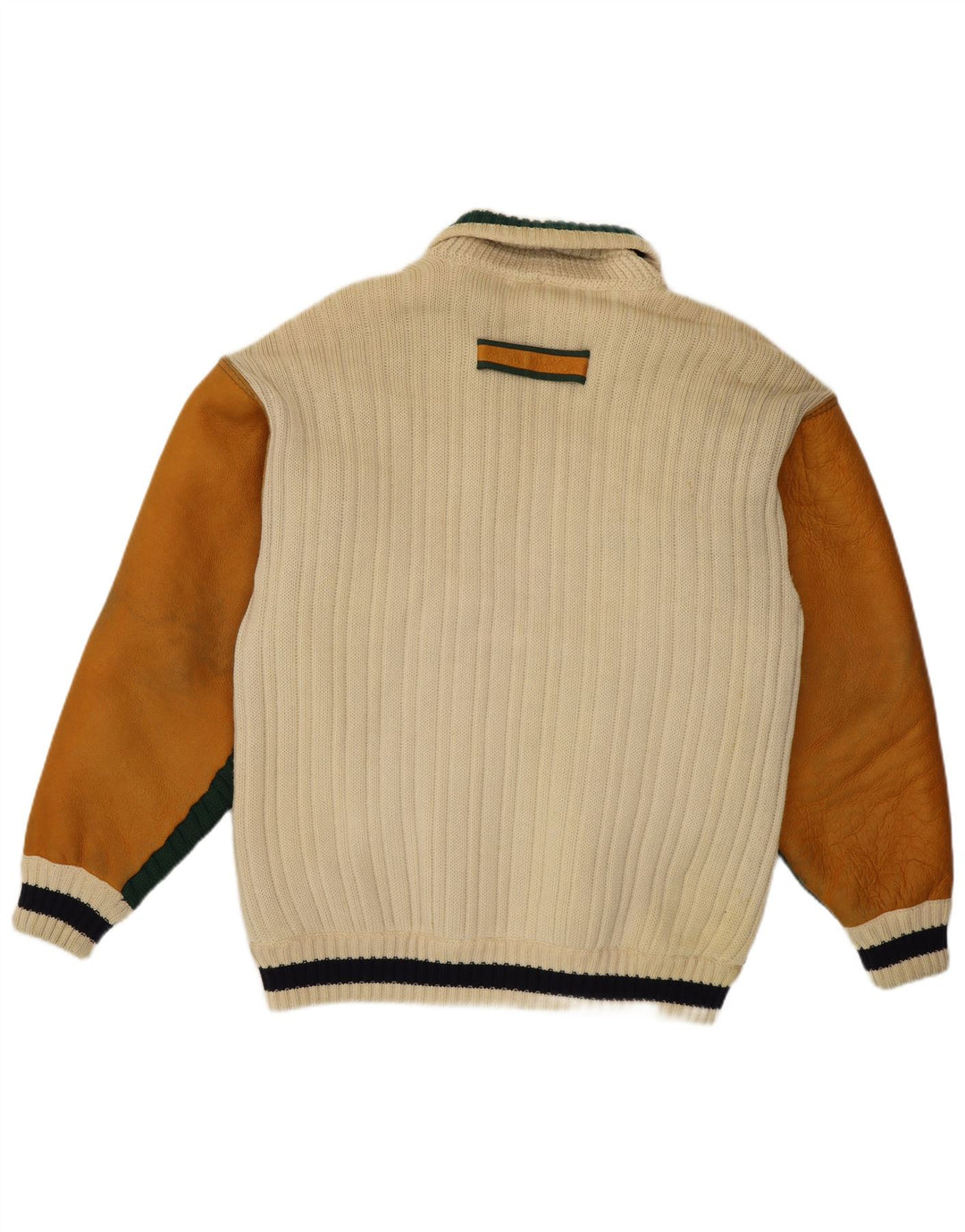 Umberto Bilancioni Veste Homme UK 40 Grand Cuir Colorblock Jaune