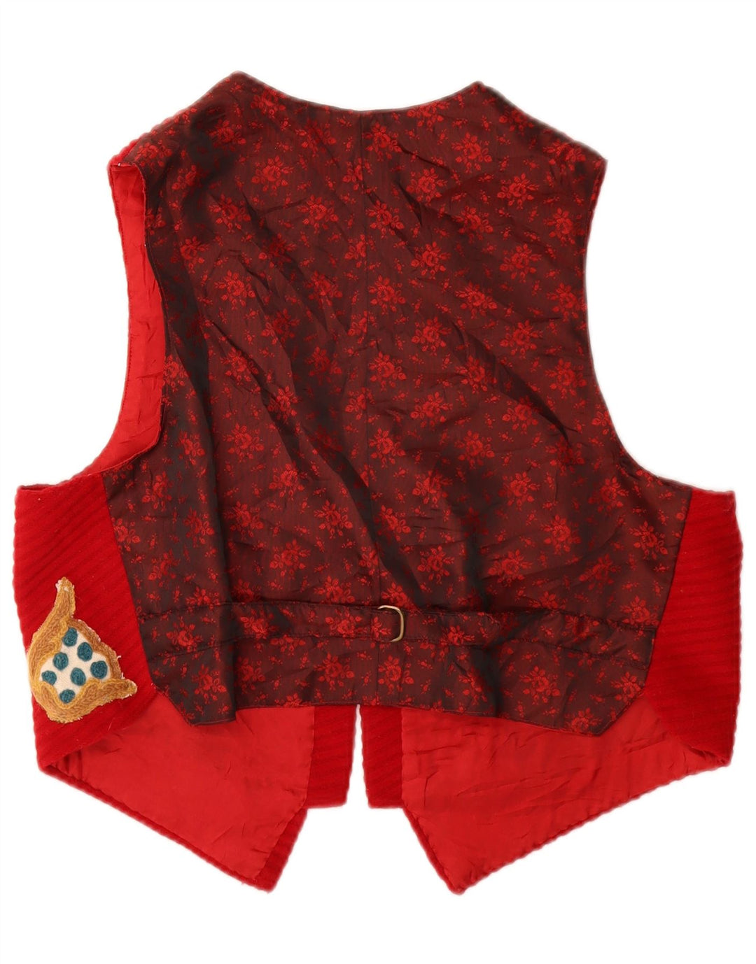 gilet femme vintage UK 12 Moyen Rouge Floral