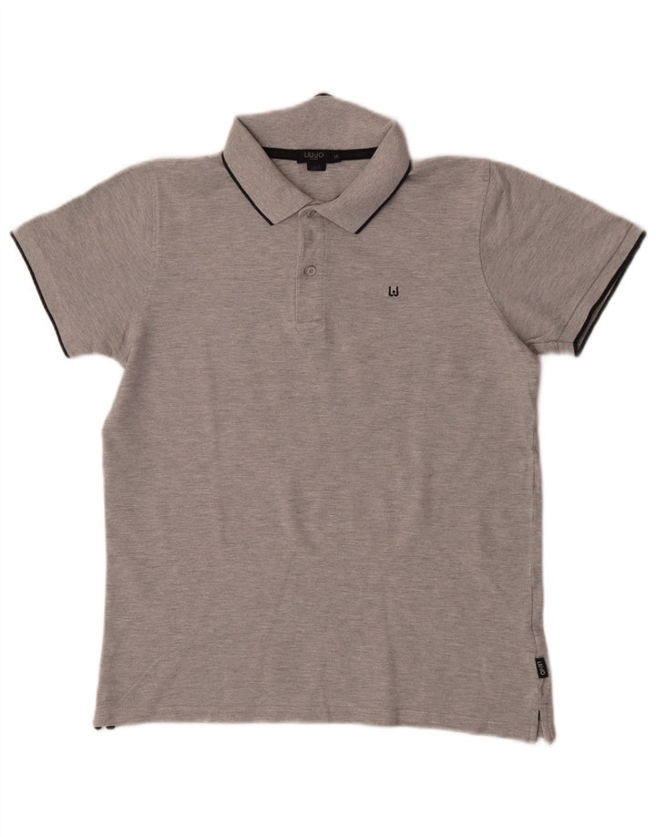 Polo Slim Fit Homme Liu Jo Coton Chiné Gris Moyen